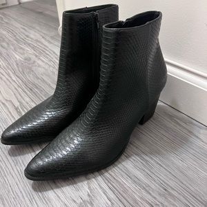Coconuts by Matisse - black snakeskin booties